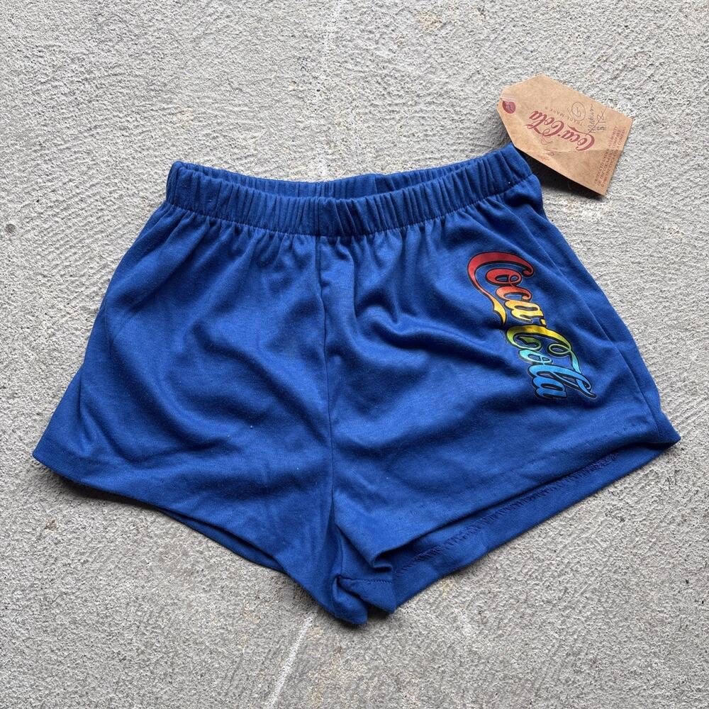 Deadstock 80s Vintage Kids Coca-Cola Short Shorts Sz Medium 10-12